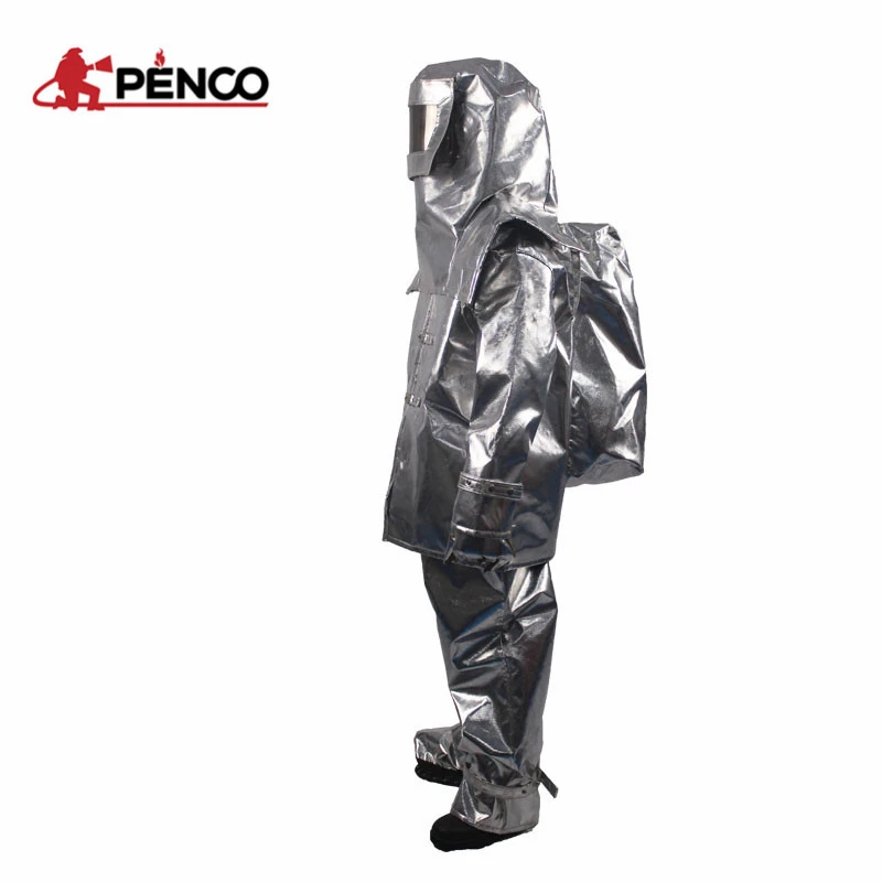 NFPA standard fireman aluminum suit with 7 layers under 1500 degree heat resistant