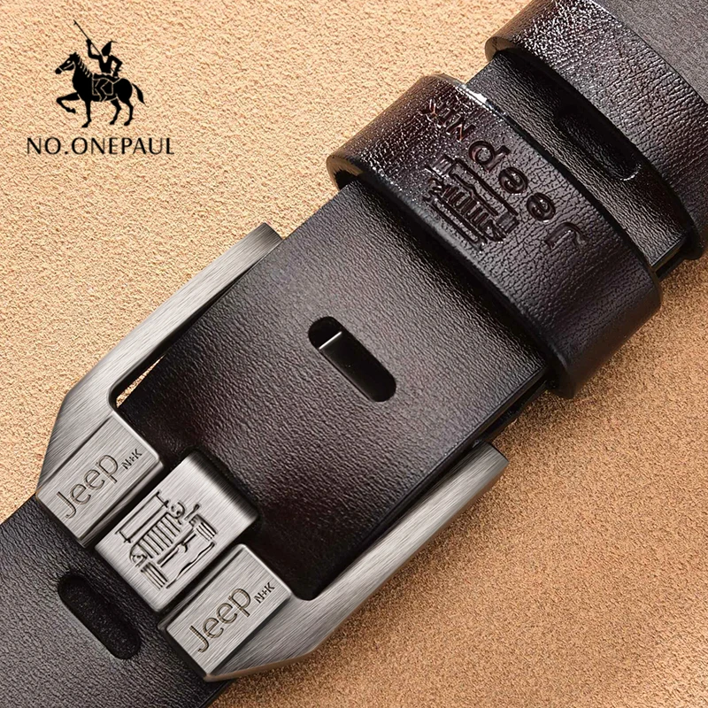 NO.ONEPAUL 2020 AliExpress top sales Genuine Leather For Men High Quality Buckle Jeans Belt Cowskin Casual Belts Business Belt
