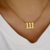 Number 111-999 Pendant Link Angel Number Jewelry Accessories Stainless Steel Gold Plated Custom Angel Number Necklace