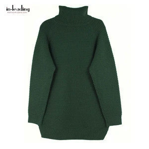 OEM New Design Plus Size High Neck Knitted Pullover Turtleneck Sweater Woman
