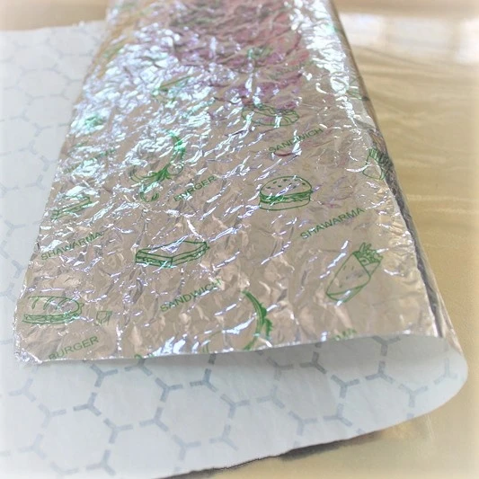 OEM pop up sheet hamburger food paper laminated aluminum foil wrapping paper