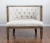Import OEM trendy dark oak wood linen beige tufted seat hotel lounge lobby chair use in hotel from China