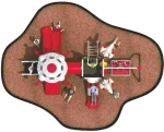 outdoor children's Slide and swing combination playground