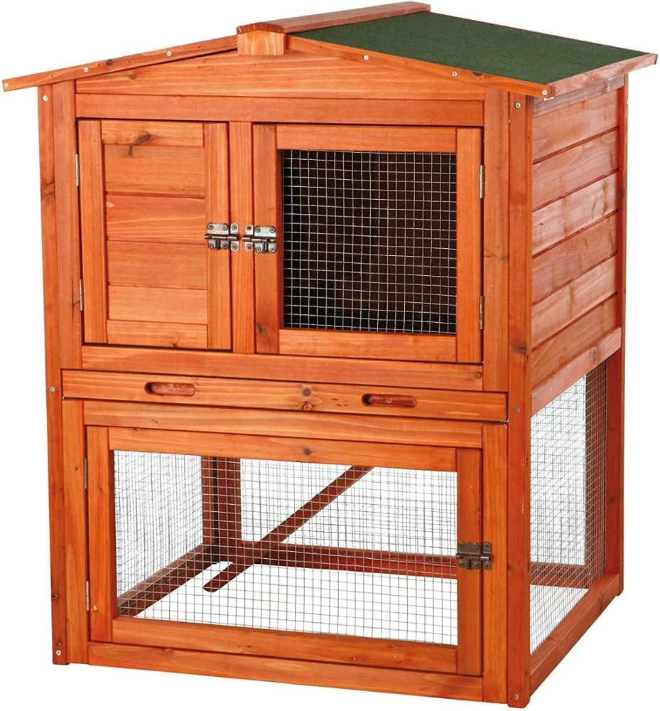 Outdoor Wooden Hen House Poultry Cage Chicken Coop with Wire Fence