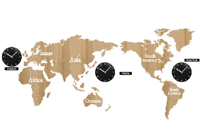 Oversized Big Creative 3D DIY Customized World Map Wall Clock