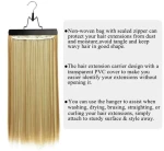 Pack Hair Extension Storage Bag Hair Extension Hanger Strong Holder Dust-proof Portable Suit with Transparent Zip Up Closure