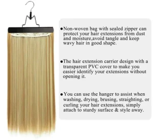 Pack Hair Extension Storage Bag Hair Extension Hanger Strong Holder Dust-proof Portable Suit with Transparent Zip Up Closure