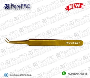 Perfect Gold Plated Coated Lash Tweezers || 45 Angle &amp; Straight || Precious Tips || Sharp Points For Best Experience