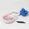 Pink petal eye shadow box with aluminum disc brush mirror free samples