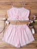pink Sleep Short Camisole And Shorts ladies sexy night wear