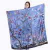 Popular Desgin Tree Bird Flower Printed Factory Wholesale Long Size Silk Scarf