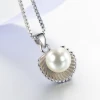 Popular Temperament Female Silver Plated Jewelry Korean Pearl Scallop Shell Copper Pendant Necklace