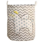 Portable Waterproof Coating Ramie Cotton Fabric Folding Laundry Hamper Bucket Cylindric Burlap Canvas Storage Basket