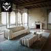 Postemodern Design Genuine Leather Tufted Button Couch Tufted Nubuck Leather Living Room Sofa Set Luxury Tufted Sofa