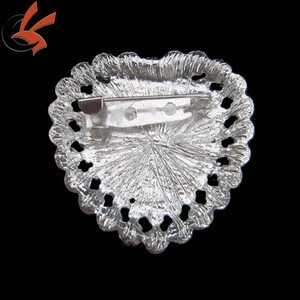 Pretty Bridal Clear Rhinestone Crystals Heart Brooch Broach Pin