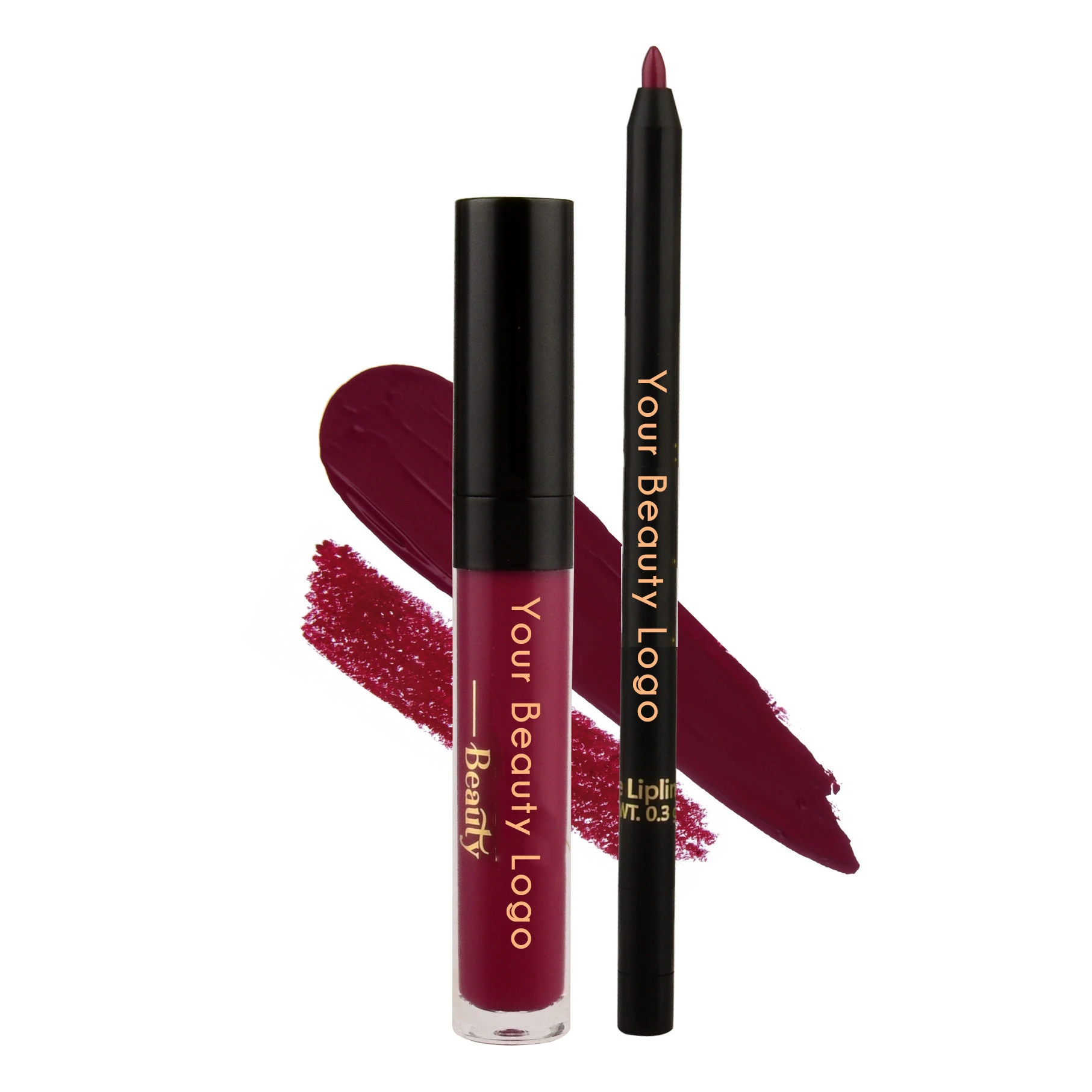 Private label Matte Liquid Lipstick +  Lip Liner Pencil  Makeup Waterproof Lip Gloss Lip Kits