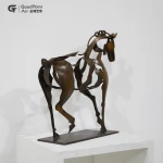 promotional 3d horse metal crafts table standing handmade bronze animal sculpture
