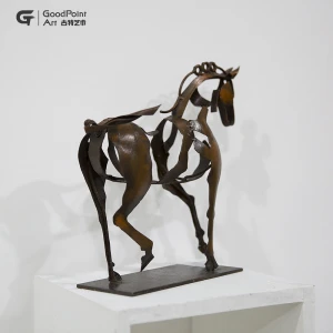 promotional 3d horse metal crafts table standing handmade bronze animal sculpture