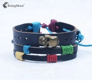 PU leather charming rope string  adjustable wrap bracelet in stock
