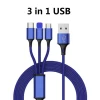 Pure Color 3 in1 Nylon Braided USB Cables