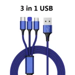 Pure Color 3 in1 Nylon Braided USB Cables