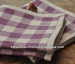 purple cotton check ladies handkerchief
