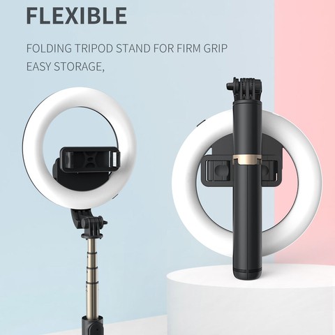 Q07 Tiktok Selfie Stick Tripod With Ring Led Light Table Outdoor Studio Selfi Lamp For Live Bordcast