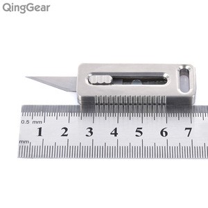 QingGear Outdoor Mini Titanium Alloy Utility Retractable Razor Sharp Cutter Pocket Knife Paper Knife