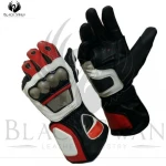 Racing Motorbike Glove Pre-curved Finger Motorcycle Gloves New Pakistan Made Wholesale Custom Cheap Leather Full Finger 10 Pairs