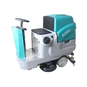 RD660 ride on cleaning machine with dual brush floor scrubber floor sweeper