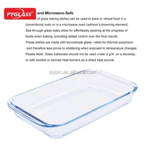 Rectangular Heat Resistant Pyrex Glassware Glass Plate For Microwave Cooking
