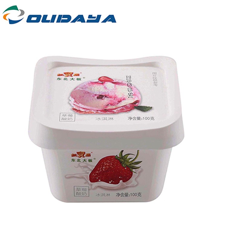 Recycle eco friendly Printed PP iml plastic cup container yogurt cup for ice cream