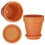 Red Clay Terra Cotta Ceramic Flower Pot with Stander