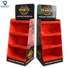 Retail Corrugated Carton Floor Standing Cardboard Display Rack Stand, Can Hold 30kg per Shelf