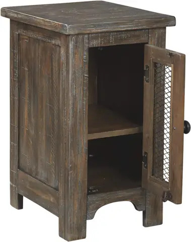 Ridge Chairside End Table, Dark Brown