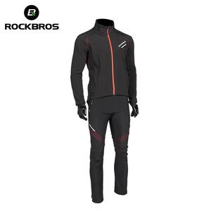 ROCKBROS Long sleeve Cycling Sets Winter Thermal Fleece Jersey Windproof Reflective Rainproof Riding sportswear cycling jacket