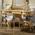 Import Rococo Carved Wood Dressing Table, French Style Louis XV Wooden and Velvet Dresser with Mirror and Stool for Bedroom from China