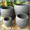 Round frost resistance quality flower pot smooth stone surface planter for garden decoration