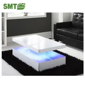 Round smart  acrylic high gloss UV modern coffee table