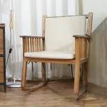 Rowan wood solid wood frame high resilience sponge linen fabric environmental protection paint chaise lounge chair
