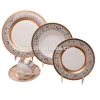 Royal and luxury embossed gold bone china dinnerware set