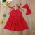 Import RTS organic cotton solid color cute summer kids clothes twirl baby girls dresses with headband from China