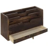 Rustic Country 3-Tier Coffee Brown Wood Office Desk File Organizer