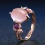 Import s925 sterling silver ring natural naked egg-shaped pink crystal ring bohemian open female ring from China