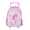 School Bag Trolly Mermaid Astronaut Fairy Tale Cartoon Kids Backpack For School 2 Wheels