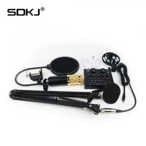 Sdondz  Golld BM800 Professional Condenser Microphone V8 Sound Card set for webcast live recording