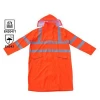 Security poncho high visibility rain coat reflective PU raincoat