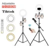 selfie ring light with Tripod Stand Live Stream beauty Facial Make Up Tiktok ring light 10inch LED  with cell phone holder