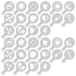 Set of 16pcs Cappuccino Coffee Foam Latte Art Stencils Barista Decorating tools