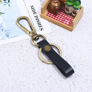 SH A0179 HuiLin Jewelry New vintage leather bronze key chain creative small gifts customized LOGO